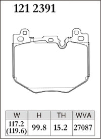 DIXCEL Front Brake Pads - BMW M135 (F70) / X1 M35i (U11) / X2 M35i (U10) / MINI JCW Countryman (U25) Pad Shape