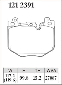 DIXCEL Front Brake Pads - BMW M135 (F70) / X1 M35i (U11) / X2 M35i (U10) / MINI JCW Countryman (U25) Pad Shape