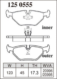 DIXCEL Rear Brake Pads – BMW M3 (E30 / E36) / BMW M5 (E34) / BMW Z3 M