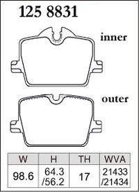 DIXCEL Rear Brake Pads - Toyota GR Supra GT (A90) / BMW Z4 (G29) / i4 (G26) - 330mm Rear Rotor Pad Shape