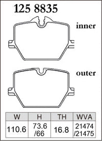 DIXCEL M Type Rear Brake Pads – BMW M240i (G42) / Toyota GR Supra (A90) / BMW Z4 (G29)