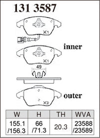 DIXCEL Front Brake Pads – VW Golf GTI (Mk5 / Mk6)