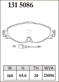 DIXCEL Front Brake Pads – VW Golf (Mk7) / Golf GTI (Mk7) / Passat (B8) / Audi A3 (8V)