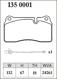 DIXCEL Rear Brake Pads - Audi R8 (42/4S) Non-CC Brake Pad Shape