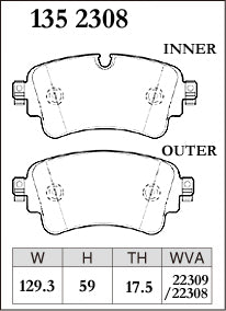 DIXCEL Rear Brake Pads - Audi A4/S4 (B9) / A5/S5 (F5) / Q5/SQ5 (FY) / VW Touareg (CR) Pad Shape