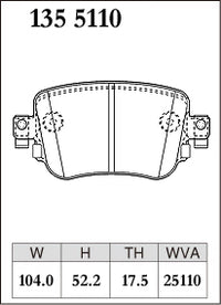 DIXCEL Rear Brake Pads - Audi Q3 (8U) / VW Polo GTI (AW1) / VW Caddy IV (SA)