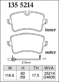 DIXCEL Rear Brake Pads - Audi S6/S7 (C7) S8 (D4) RS4 (B8) RS5 (8T/8F) RS6/RS7 (4G) / Porsche Macan (95B)
