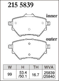 DIXCEL Rear Brake Pads – Peugeot 308 GTi 270 (T9)