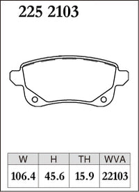DIXCEL Rear Brake Pads - Renault Megane (B95/K95/X95/BFB) / Arkana (XJL) / Nissan Juke (F16) - Electronic Parking Brake Pad Shape