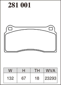 DIXCEL Front Brake Pads - Ford Falcon XR6T / XR8 (BA/BF/FG) / FPV GT / Lamborghini Gallardo Pad Shape