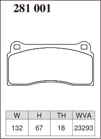 DIXCEL Front Brake Pads - Ford Falcon XR6T / XR8 (BA/BF/FG) / FPV GT / Lamborghini Gallardo Pad Shape