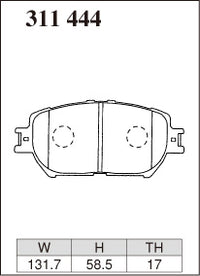 DIXCEL Front Brake Pads - Toyota Camry (ACV30R) / Crown (GRS200R/UZS186R) / Mark X (GRX121R) / Wish (ZNE10R) Pad Shape