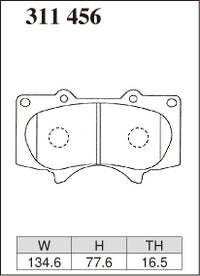 DIXCEL Front Brake Pads - Toyota Hilux / Landcruiser Prado (120/150 Series) / Fortuner / FJ Cruiser / Mitsubishi Pajero (NS/NT/NW/NX) Pad Shape