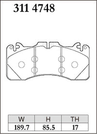 DIXCEL Front Brake Pads - Lexus GS F (URL10R) / RC F (USC10R) / LS460 (USF40R) / LS600h (UVF45R) Pad Shape