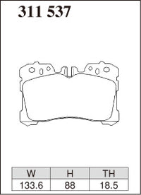 DIXCEL Front Brake Pads - Lexus LS460 (USF40/USF41) / LS500 (VXFA50) / LS600h (UVF45) Pad Shape
