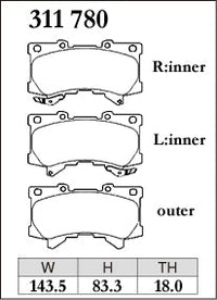 DIXCEL Front Brake Pads – Toyota LandCruiser LC300 (2021+) / Prado 250 (2024+)