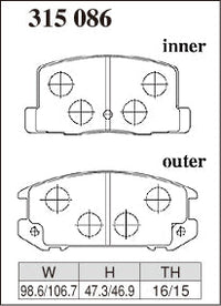 DIXCEL Rear Brake Pads – Toyota MR2 (AW11/SW20/ZZW30)