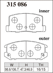 DIXCEL Rear Brake Pads – Toyota MR2 (AW11/SW20/ZZW30)