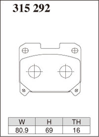 Dixcel Rear Brake Pads - Toyota Supra (JZA80) 17" Wheel / Celica GT-Four (ST205) Pad Shape