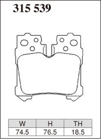 DIXCEL Rear Brake Pads - Lexus LS460 (USF40/USF41) / LS500 (VXFA50) / LS600h (UVF45) Pad Shape