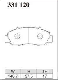 DIXCEL Front Brake Pads – Honda Integra Type R (DC2 98 Spec)