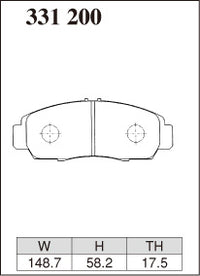 DIXCEL Front Brake Pads - Honda Accord Euro (CL) / Civic (FD/FB) / Odyssey (RB)
DIXCEL Front Brake Pads - Honda Accord Euro (CL) / Civic (FD/FB) / Odyssey (RB) Pad Shape