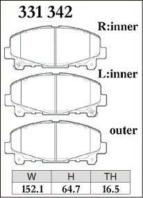 DIXCEL Front Brake Pads - Honda Accord Euro (CU2) Pad Shape