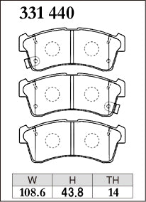 DIXCEL Front Brake Pads - Honda N-ONE e: (JG5) Pad Shape