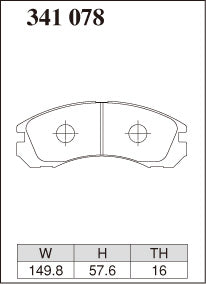 Dixcel Front Brake Pads - Mitsubishi Lancer Evo I/II/III (CD9A/CE9A) / Evo IV (CN9A) / Evo V/VI RS (CP9A) / Evo VII/VIII/IX RS (CT9A) / Evo X RS (CZ4A) - 341078 Pad Shape