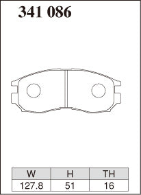 Dixcel Front Brake Pads - Mitsubishi Lancer (CB/CC/CE) / RVR / Proton Satria GTi / Wira / Persona / M21 Pad Shape