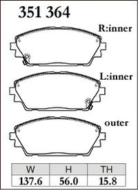 DIXCEL Front Brake Pads - Mazda 3 (BP) / CX-30 (DM) Pad Shape