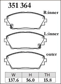 DIXCEL Front Brake Pads - Mazda 3 (BP) / CX-30 (DM) Pad Shape