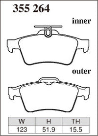 DIXCEL Rear Brake Pads – Ford Focus RS / Focus ST (LW/LZ) / Mazda 3 MPS (BK/BL)