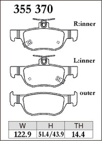DIXCEL Rear Brake Pads - Mazda 3 (BP) / CX-30 (DM) / MX-30 (DR) Pad Shape