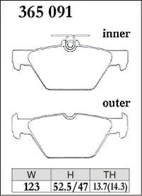 Dixcel Rear Brake Pads - Subaru WRX (VA/VN) / Forester (SK) / Outback (BS/BT) / Levorg (VM) / Impreza (GK/GT/GU) / XV / Crosstrek (GT/GU) Pad Shape