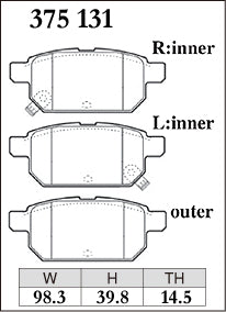 DIXCEL Rear Brake Pads - Suzuki Swift (FZ/AZ) / Vitara (LY) / S-Cross (JY) / Baleno (EW) Pad Shape