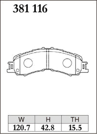 DIXCEL Front Brake Pads - Daihatsu Hijet (S321/S331/S500P) / Atrai Wagon (S700V/S710V) / Subaru Sambar (S321B/S331B) Pad Shape